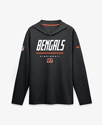 Nike Men's Black Cincinnati Bengals Sideline Lightweight Long Sleeve Dri-fit Hoodie