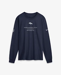 Nike Men's Navy Denver Broncos Sideline Bold Arch Star Dri-fit Long Sleeve T-Shirt