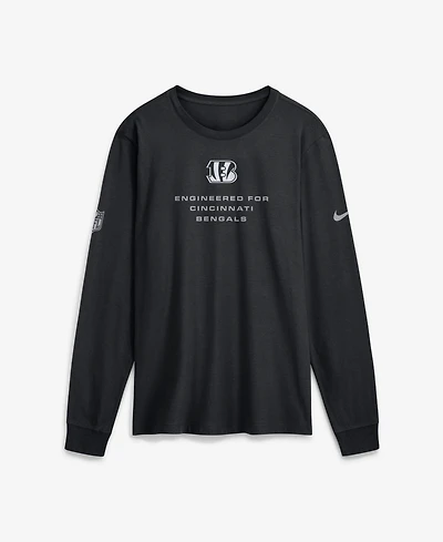 Nike Men's Black Cincinnati Bengals Sideline Bold Arch Star Dri-fit Long Sleeve T-Shirt