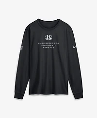 Nike Men's Black Cincinnati Bengals Sideline Bold Arch Star Dri-fit Long Sleeve T-Shirt