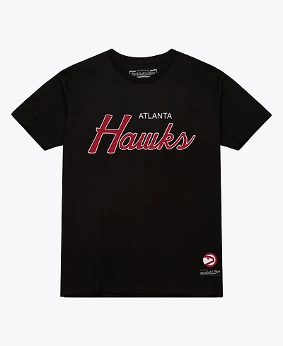 Mitchell & Ness Men's Black Atlanta Hawks Vintage Wordmark T-Shirt