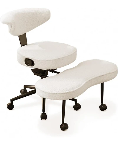 gaomon Ergonomic Cross-Legged Office Chair, Adjustable Height and Lumbar Support, 360 Degree Swivel, Wide Meditation Kneeling Seat