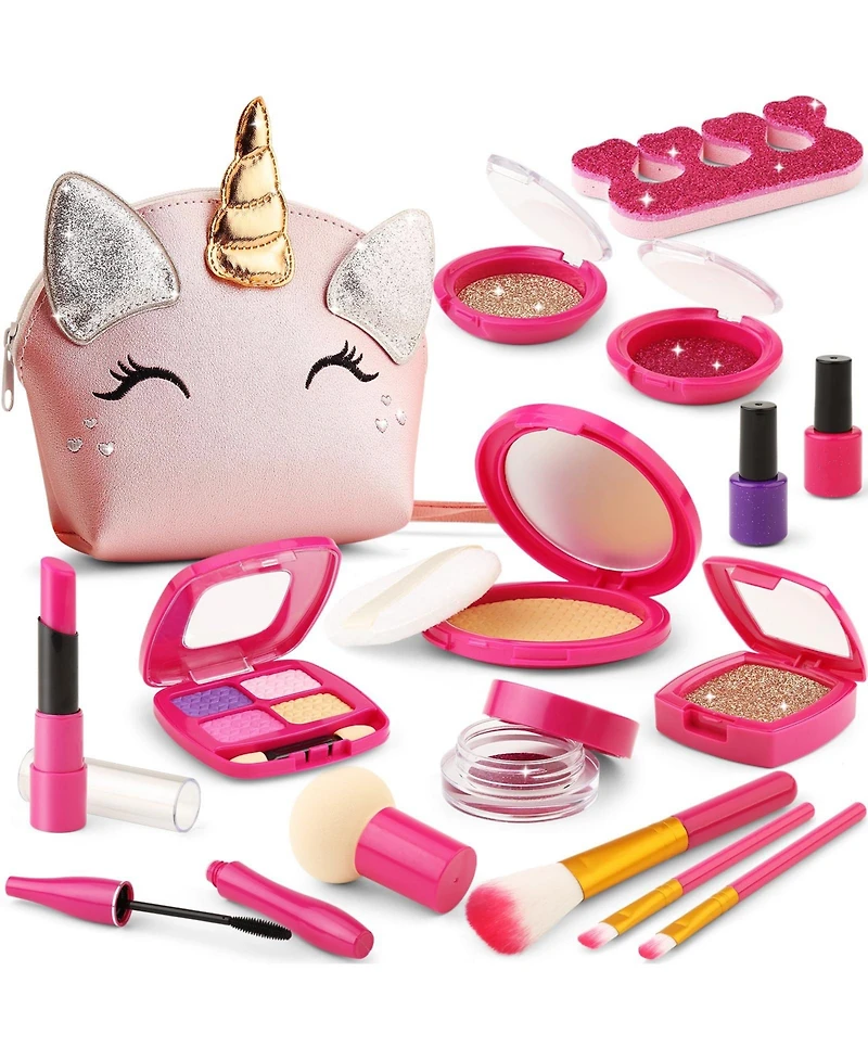 Gnuadz Pretend Makeup Kit Birthday Gift Girl Play Set Purse Accessories