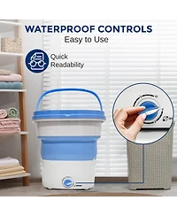 Pure Clean Portable Mini Washing Machine Lightweight Collapsible Bucket - Perfect for Camping, Travelling, Apartment