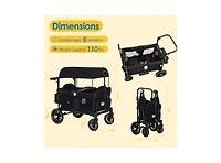Kinder King Baby All-Terrain Wagon Stroller for Two with Canopy, Snack Tray, Storage and Shock-Absorbing Wheels