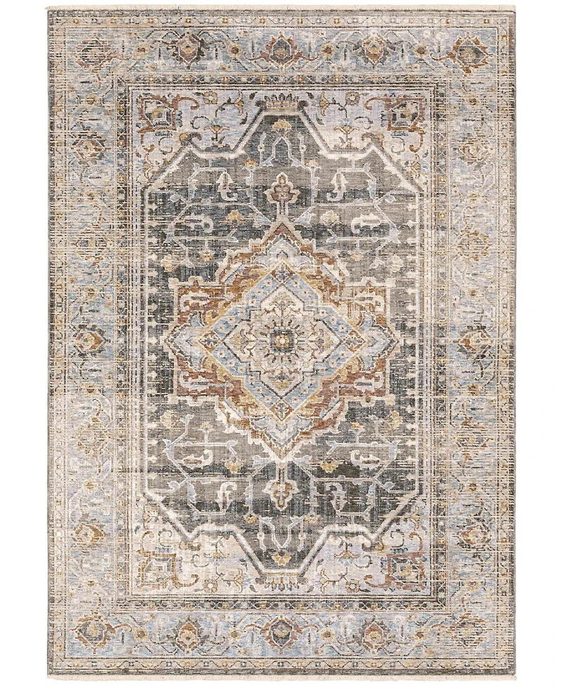 Oriental Weavers Maharaja 1803X Gray and Blue 6'7" x 9'6" Area Rug