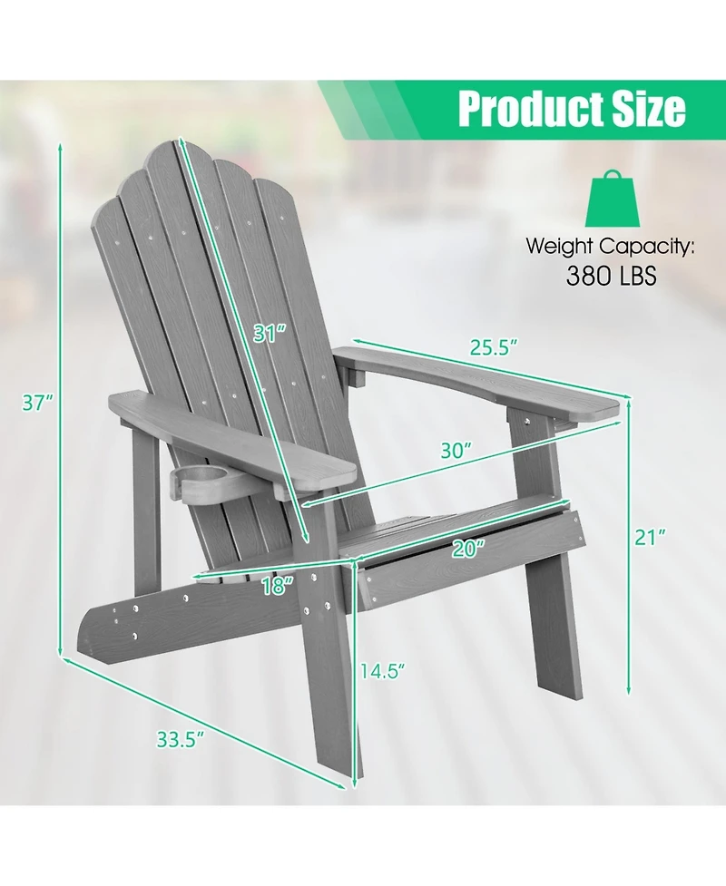 Gouun 2-Piece Adirondack Chair Set with Adult and Kids Seats