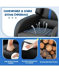 Gouun Kids Recliner Chair with Side Pockets and Footrest
