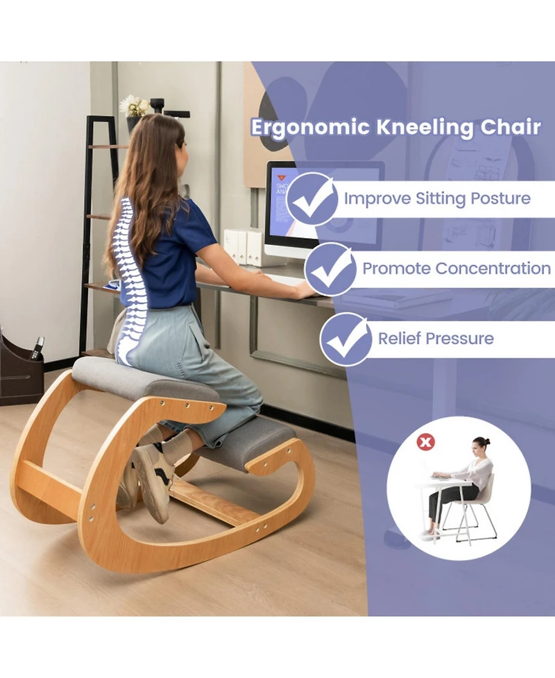 Gouun Ergonomic Kneeling Chair with Padded Seat and Knee Support