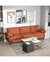 Gouun 3-Seat Sectional Sofa with Metal Legs and Usb Charging Ports