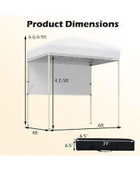 Gouun 6 x 4 Feet Pop-Up Canopy Tent with Half Sidewall Sun Shelter