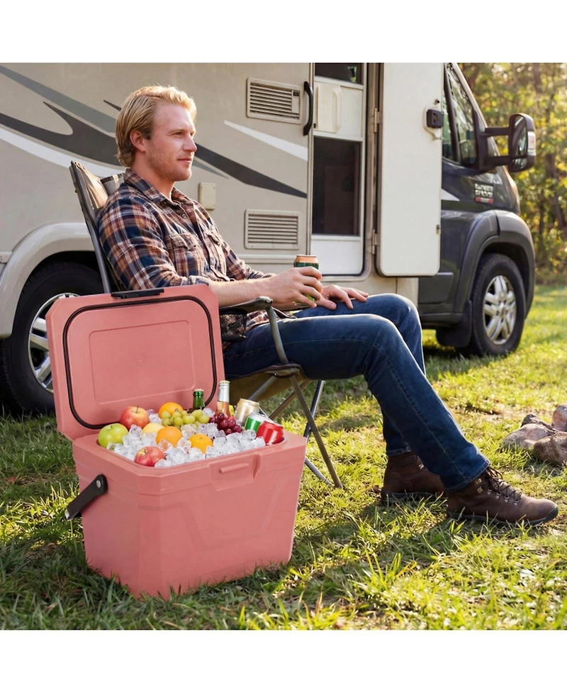 Gouun 21-Quart Hard Shell Insulated Ice Chest Cooler with Cup Holders