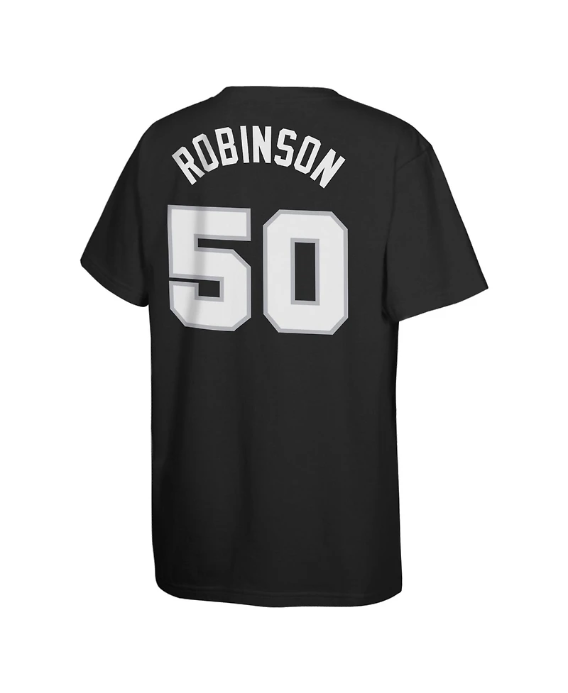 Mitchell & Ness Big Boys and Girls David Robinson Black San Antonio Spurs Hardwood Classics Name Number T-Shirt