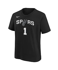 Nike Big Boys and Girls Victor Wembanyama Black San Antonio Spurs Icon Name Number T-Shirt