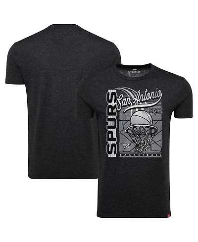 Sportiqe Men's and Women's Black San Antonio Spurs Comfy Waycross Tri-Blend T-Shirt