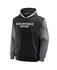 Fanatics Men's Black/Gray San Antonio Spurs Half Court Shot Clock Fastbreak Hoodie
