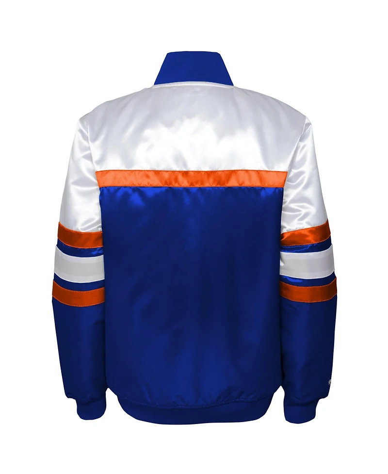 Mitchell & Ness Preschool Blue New York Knicks Head Coach Satin Full-Snap Jacket