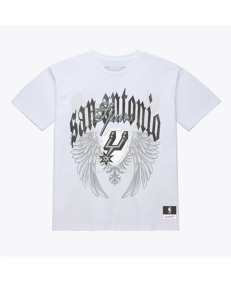 Mitchell & Ness Men's White San Antonio Spurs Old English Classic T-Shirt