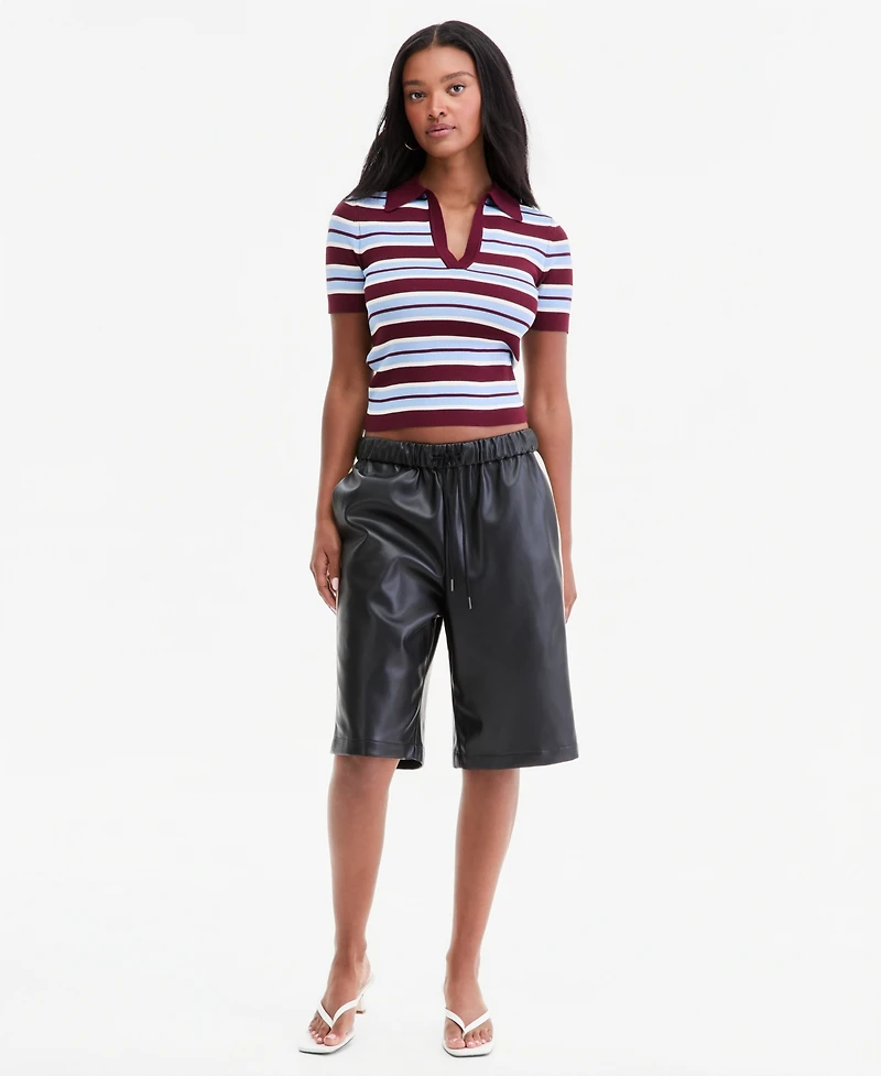 Bar Iii Women's Cropped Ribbed Top, Macy's Exclusive