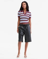 Bar Iii Women's Cropped Ribbed Top, Macy's Exclusive