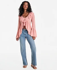 And Now This Women's Chiffon Ruffle Tunic Blouse, Macy's Exclusive
