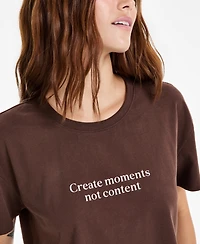 And Now This Women's Cotton Cropped Create Moments Tee, Macy's Exclusive