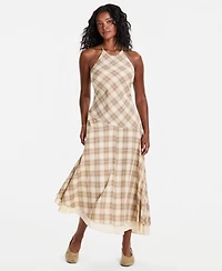And Now This Women's Cotton Plaid Cami-Strap Asymmetric Dress, Macy's Exclusive