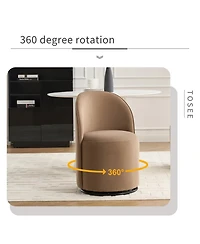 Boyel Living Swivel Barrel Chair Velvet Dining 360 Degree Round Armless Accent for Bedroom Room