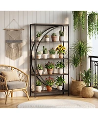 Slickblue Modern 5-Tier Half-Moon Bookcase for Living Room Decor
