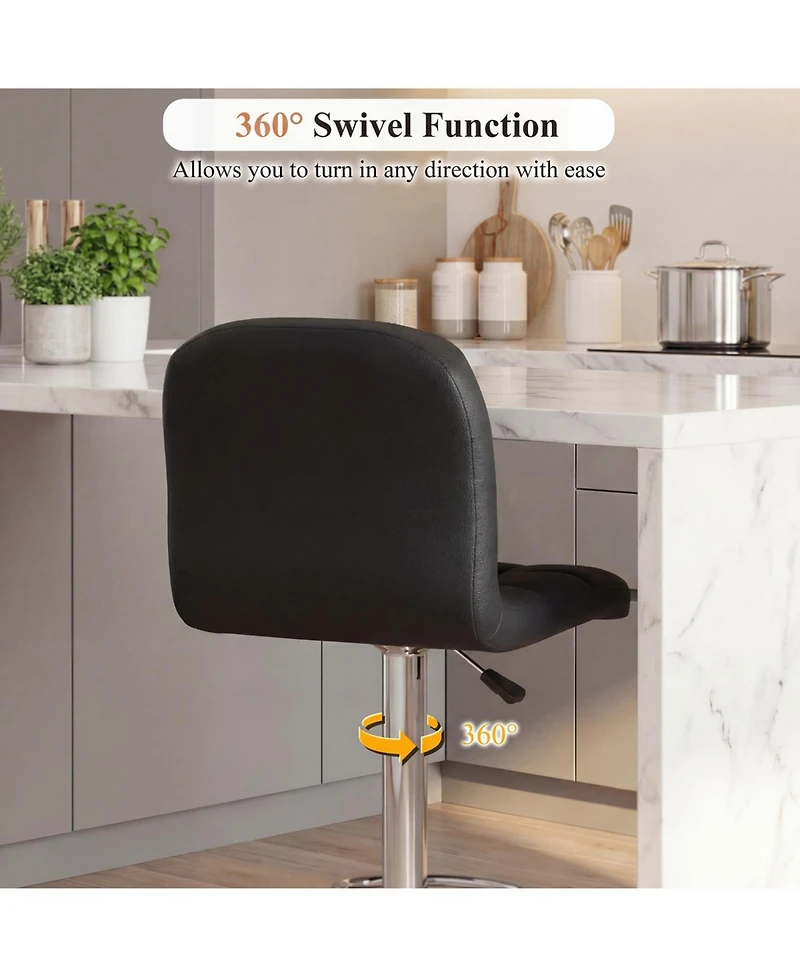 Slickblue 2 Piece Swivel Bar Stools with Footrest and Durable Metal Base Seating