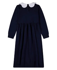 MeMoi Big Girls 100% Cotton 6-12 Maxi Dress with Scalloped Pop Collar and Bow Accents
