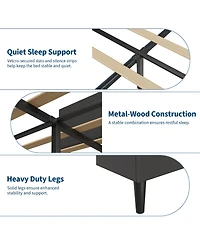 homfan Upholstered Platform Bed Frame