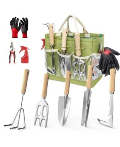 Xdovet Garden Tools Set 9-Piece Heavy Duty Stainless Steel Kit With Tote Bag