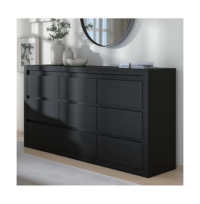 homfan 9 Drawer Tv Stand Dresser, 63 Inch Wood Chest of Drawers with Anti Tip Device for Bedroom or Living Room