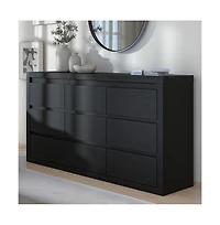 homfan 9 Drawer Tv Stand Dresser, 63 Inch Wood Chest of Drawers with Anti Tip Device for Bedroom or Living Room