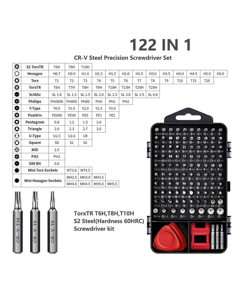 Xdovet Precision Screwdriver Set 122 In 1 Electronics Repair Kit