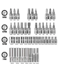 Xdovet 1/4inch Drive Socket Ratchet Wrench Set 53Pieces