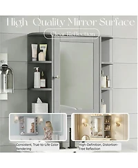 Phying Bathroom Wall Storage Cabinet with Mirror, Medicine Cabinet with Adjustable Wood Shelf and Doors, Mounted Storage Cabinets