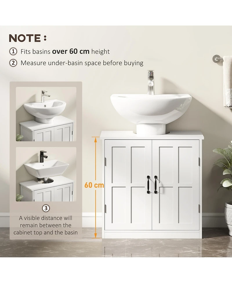 Midola Bathroom Sink Cabinet, Pedestal Sink Cabinet with Adjustable Interior Shelf, U-Shaped Cutout for Bathroom