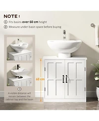 Midola Bathroom Sink Cabinet, Pedestal Sink Cabinet with Adjustable Interior Shelf, U-Shaped Cutout for Bathroom