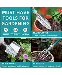 Xdovet Garden Tool Set Heavy Duty Aluminum Alloy Non Slip Handle Gift