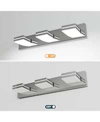 Midola Modern Chrome Led Vanity Light, 3-Lights Wall Sconce for Bathroom and Mirror, Sleek Minimalist Design, Energy-Efficient, Easy to Install