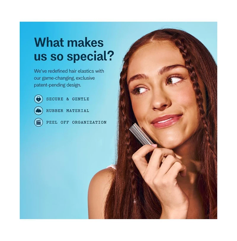 Gimme Beauty Elastic Stacks - Non-Slip Clear, Small Elastic Hair Ties - For Fine, Thick and Curly Hair