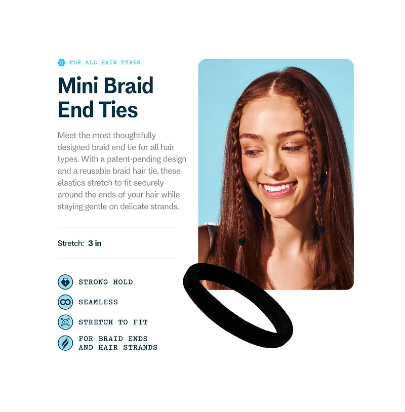 Gimme Beauty X-Fine Hair Bands - Daily-Use Seamless Nylon and Spandex Bands - Gentle-Grip, Zero-Headache and No-Snag Mini Hair Ties