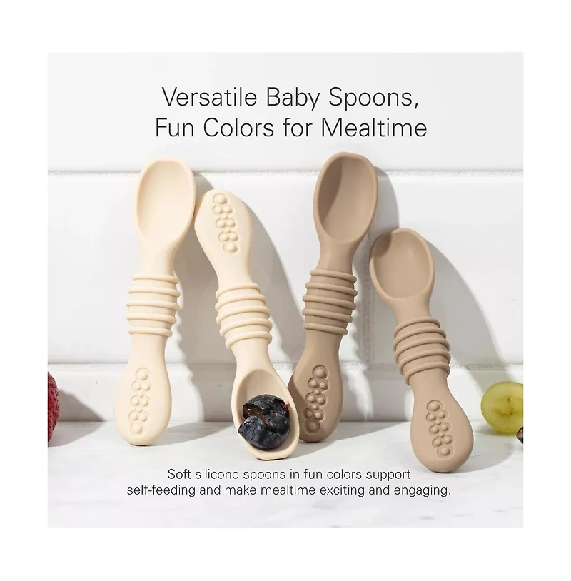Sperric Silicone Baby Feeding Set, Suction Bowls with Lids, 4-Pack Led Weaning Spoon , and Fruit Feeders