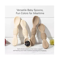 Sperric Silicone Baby Feeding Set, Suction Bowls with Lids, 4-Pack Led Weaning Spoon , and Fruit Feeders