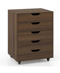 Slickblue Rolling 5-Drawer File Cabinet for Living Room Storage