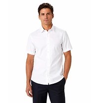 Elie Balleh Men's Slim Fit Tone-On-Tone Short Sleeve Shirt