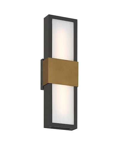 Possini Euro Design Radford 18inch H Sand and Brass Led Outdoor Wall Light
