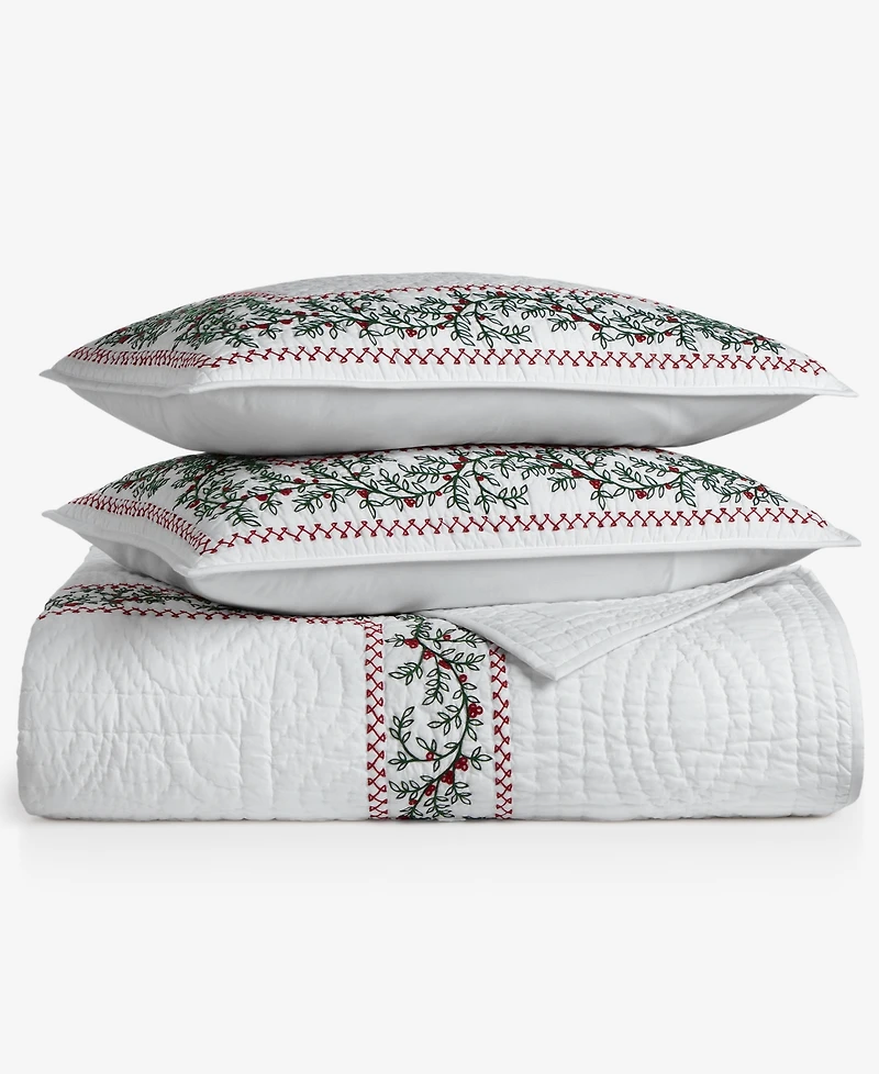 Charter Club Festive Frame Quilted 3-Piece Quilt Set, King, Macy's Exclusive